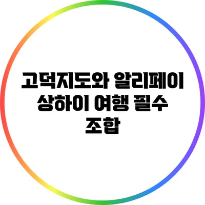 고덕지도와 알리페이: 상하이 여행 필수 조합