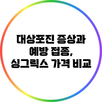 대상포진 증상과 예방 접종, 싱그릭스 가격 비교