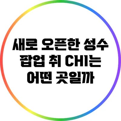 새로 오픈한 성수 팝업 취 CHI는 어떤 곳일까?