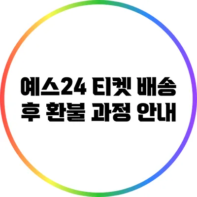 예스24 티켓 배송 후 환불 과정 안내