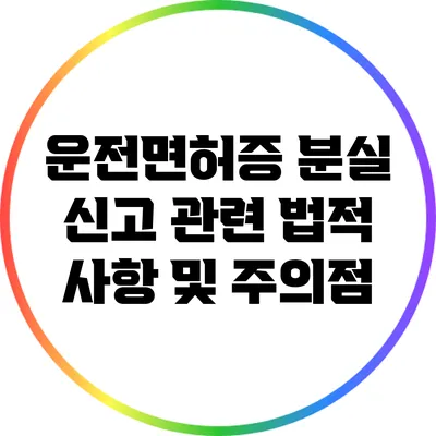 운전면허증 분실 신고 관련 법적 사항 및 주의점