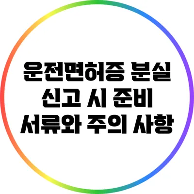 운전면허증 분실 신고 시 준비 서류와 주의 사항