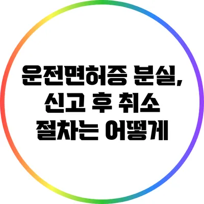 운전면허증 분실, 신고 후 취소 절차는 어떻게?