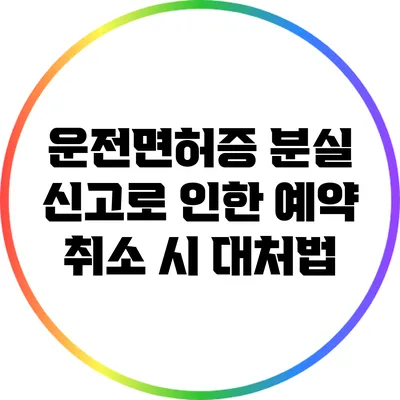운전면허증 분실 신고로 인한 예약 취소 시 대처법