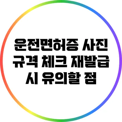 운전면허증 사진 규격 체크: 재발급 시 유의할 점