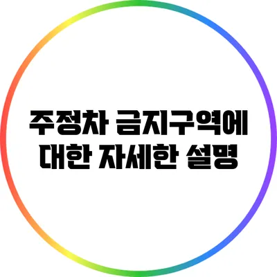 주정차 금지구역에 대한 자세한 설명