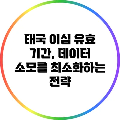 태국 이심 유효 기간, 데이터 소모를 최소화하는 전략