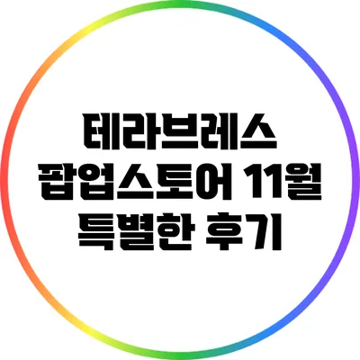 테라브레스 팝업스토어: 11월 특별한 후기