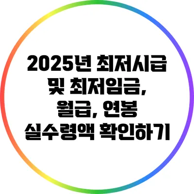 2025년 최저시급 및 최저임금, 월급, 연봉 실수령액 확인하기