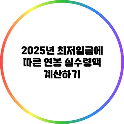 2025년 최저임금에 따른 연봉 실수령액 계산하기