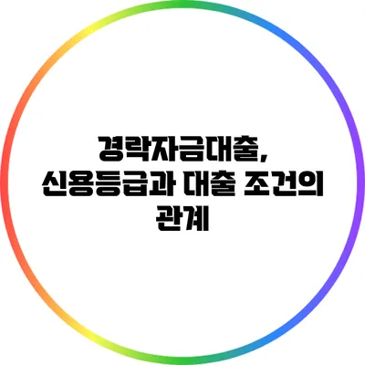 경락자금대출, 신용등급과 대출 조건의 관계