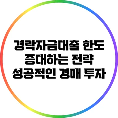 경락자금대출 한도 증대하는 전략: 성공적인 경매 투자