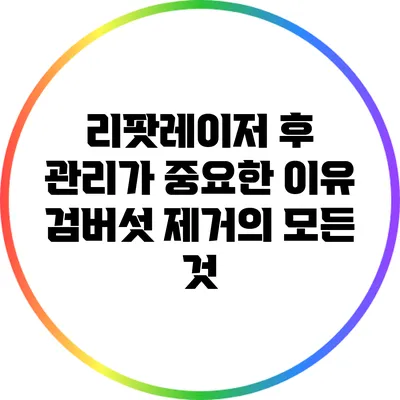 리팟레이저 후 관리가 중요한 이유: 검버섯 제거의 모든 것