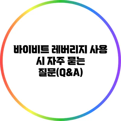 바이비트 레버리지 사용 시 자주 묻는 질문(Q&A)