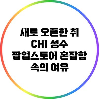 새로 오픈한 취 CHI 성수 팝업스토어 혼잡함 속의 여유