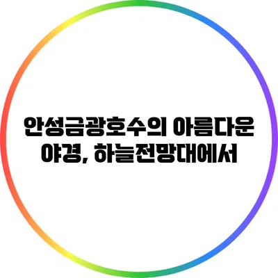 안성금광호수의 아름다운 야경, 하늘전망대에서