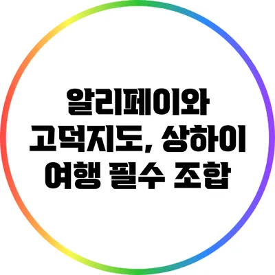 알리페이와 고덕지도, 상하이 여행 필수 조합