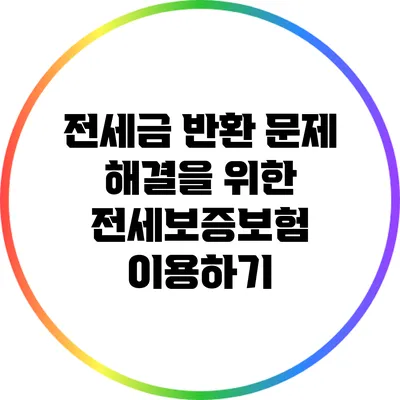 전세금 반환 문제 해결을 위한 전세보증보험 이용하기