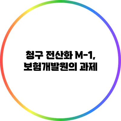 청구 전산화 M-1, 보험개발원의 과제