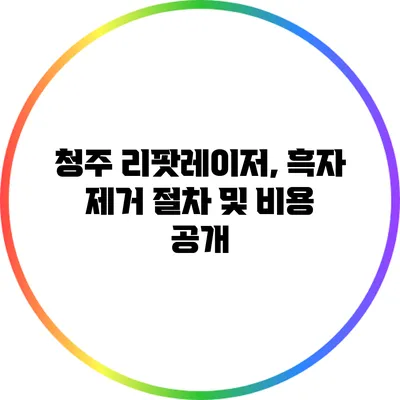 청주 리팟레이저, 흑자 제거 절차 및 비용 공개