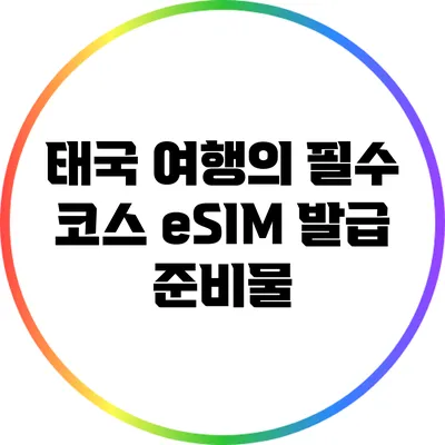 태국 여행의 필수 코스: eSIM 발급 준비물