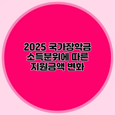 2025 국가장학금 소득분위에 따른 지원금액 변화