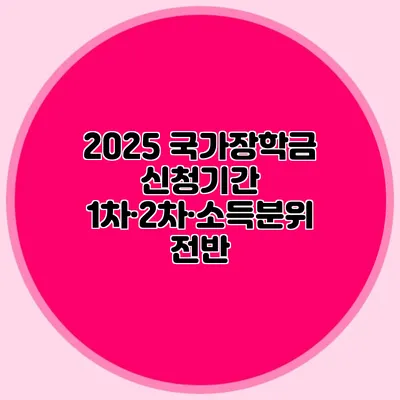 2025 국가장학금 신청기간 1차·2차·소득분위 전반