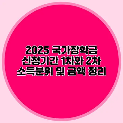 2025 국가장학금 신청기간 1차와 2차 소득분위 및 금액 정리