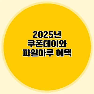 2025년 쿠폰데이와 파일마루 혜택