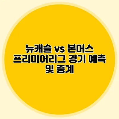 뉴캐슬 vs 본머스 프리미어리그 경기 예측 및 중계