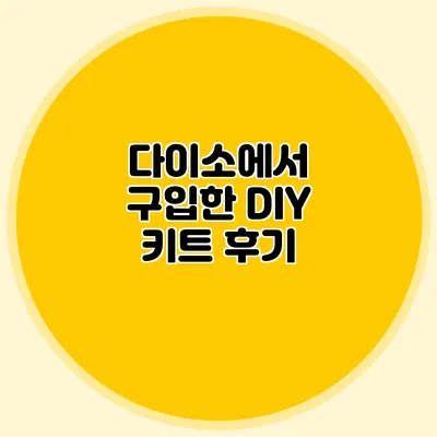 다이소에서 구입한 DIY 키트 후기