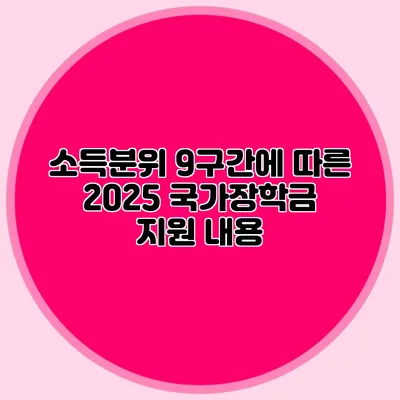 소득분위 9구간에 따른 2025 국가장학금 지원 내용