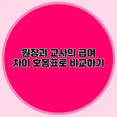 원장과 교사의 급여 차이 호봉표로 비교하기