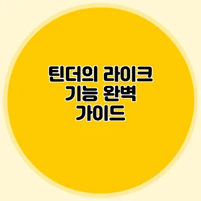 틴더의 라이크 기능 완벽 가이드