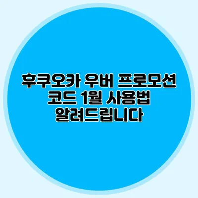 후쿠오카 우버 프로모션 코드 1월 사용법 알려드립니다