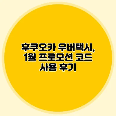 후쿠오카 우버택시, 1월 프로모션 코드 사용 후기