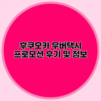 후쿠오카 우버택시 프로모션 후기 및 정보