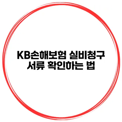 KB손해보험 실비청구 서류 확인하는 법