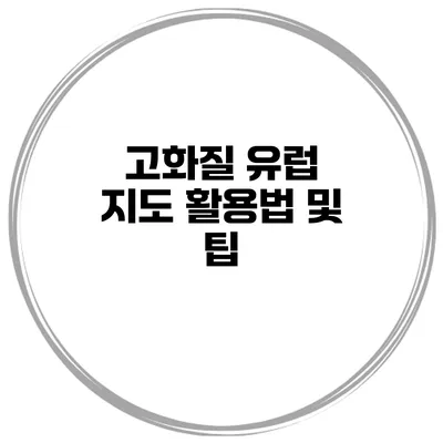 고화질 유럽 지도 활용법 및 팁