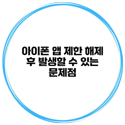 아이폰 앱 제한 해제 후 발생할 수 있는 문제점