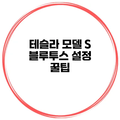 테슬라 모델 S 블루투스 설정 꿀팁