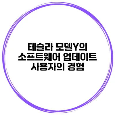 테슬라 모델Y의 소프트웨어 업데이트 사용자의 경험