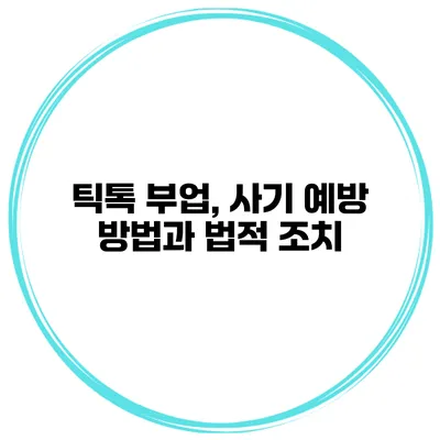 틱톡 부업, 사기 예방 방법과 법적 조치