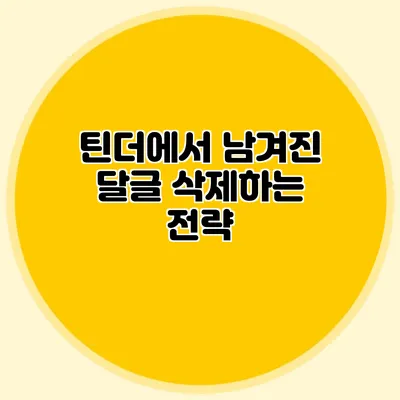 틴더에서 남겨진 달글 삭제하는 전략